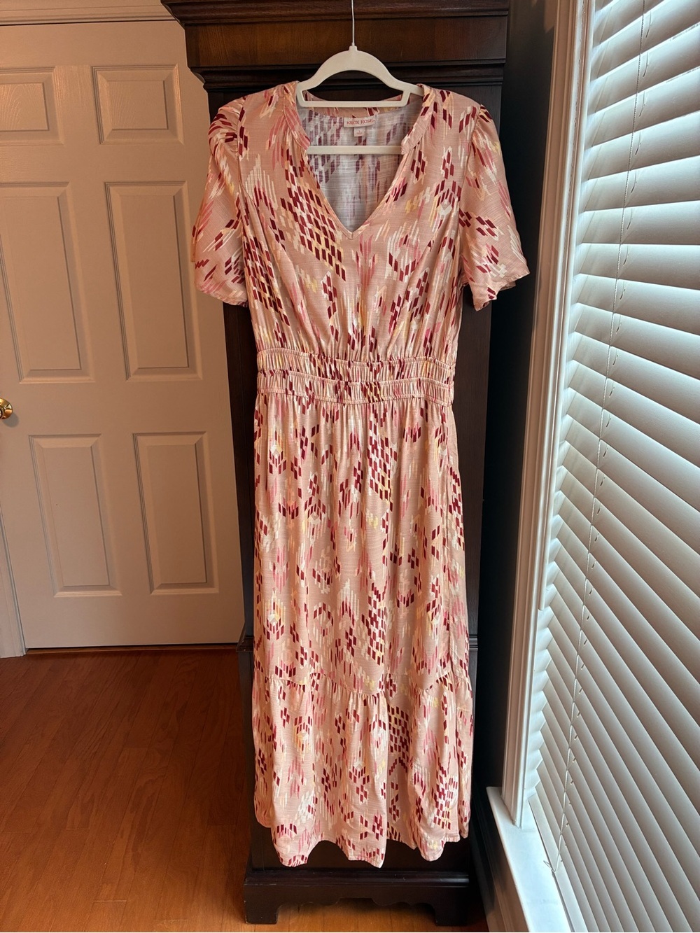 Knox Rose Pink Ikat Boho Midi Dress | Size Small - Picture 2 of 9